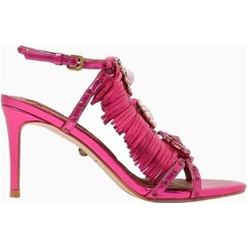 Resim Kurt Geiger Jewel Fringe 90 Lüks Topuklu Deri Sandalet 