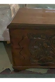 Resim Ankara Mobilya Çeyiz SANDIK 12961 Ahşap Kayın El Oyma Model Kilitli Parlak ceviz natüre El Yapım 