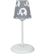 Resim Şenay Aydınlatma Çocuk Odası Konik Kumaş Küçük Abajur-Gri Fil 