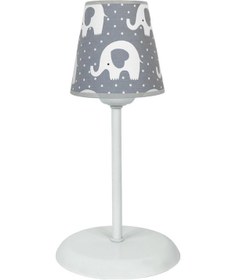 Resim Şenay Aydınlatma Çocuk Odası Konik Kumaş Küçük Abajur-Gri Fil 