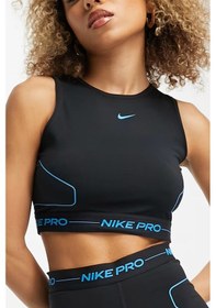 Resim Nike Pro Training Combat Gear Dri Fit Tank Top Kadın Crop Body Spor Atlet Siyah 