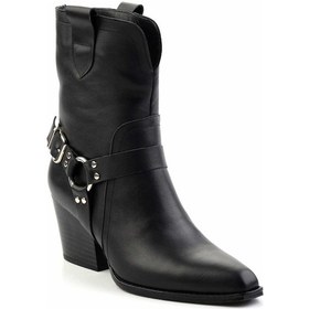 Resim Siyah Hakiki Deri Kadın Bot & Bootie K02828336503 Siyah 