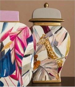 Resim Savana Kavanoz Porselen 27x15x46 Cm Çok Renkli 