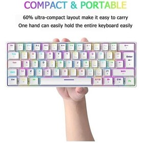 Resim Blue Switch Mini Rgb Oyun Klavyesi Gaming Mekanik 62 Tuşlu 18 Rgb Led Usb Type-c Kablo 