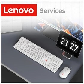 Resim Lumaworld Lenovo Kablosuz Klavye Ve Mouse Set Classic White Hafif Portatif Ofis Laptop Tablet Universal 105 Tuslu Diğer 