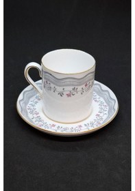 Resim Tuscan Fine English Bone China Vintage Kahve Fincanı 2 Parça 80 Ml Gri-beyaz 