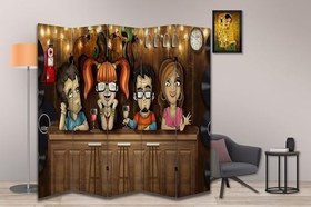 Resim Bar Tasarımlı Özel Tasarım Paravan Room Divider 180 x 200 cm 