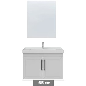 Resim Creavit D20 65 Cm Lake Kapaklı Beyaz Banyo Dolabı Takımı 