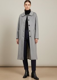 Resim Puane Kadın Düğme ve Cep Detaylı Fox Kaban - 15220KBN - DARK GREY 