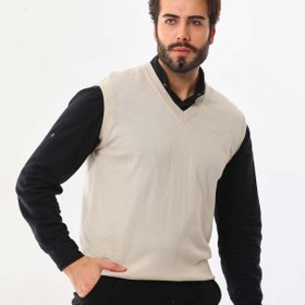 Resim Günay Erkek V Yaka Yün Süveter 1000 Bej 