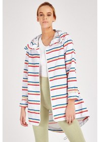 Resim Maraton Sportswear Comfort Kadın Kapşonlu Uzun Kol Basic Beyaz Yağmurluk 19327-beyaz Beyaz 