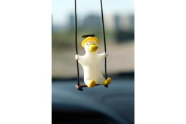 Resim Balkhoon Şapkalı Sallanan Ördek (Sarı Şapka) Dikiz Aynası Süsü Hediyelik Eşya Universal Uyumlu 