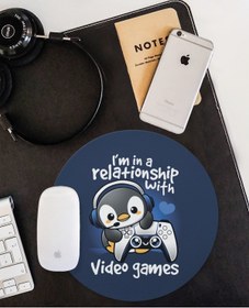 Resim WuW Video Oyunlarıyla Beraberim Penguen Yuvarlak Mouse Pad 