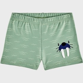 Resim Slipstop Mors Desenli Lastikli Bel Boxer Mayo Short Erkek Çocuk Mayo Short Sr2636000001 Haki 