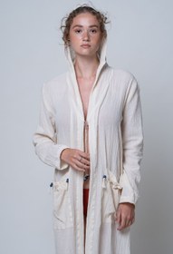 Resim Sile Fabric Kimono Caftan - Patara - Medium / Large / Natural 