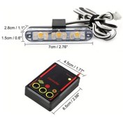 Resim Dashanshop 1'den 4'e Klips Tipi Led Işık Çubuğu - Parlak Sarı Acil Durum Aracı Işığı Tak Çalıştır Yüzey Montajı Kablolama Demeti 