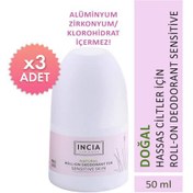 Resim Incia Hassas Ciltler İçin Doğal Roll-On Deodorant 50 ml 3 Adet 