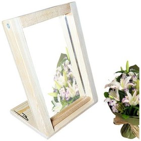 Resim Doğal ahşap Mini Masa Makyaj aynası masa üstü ayna sabit ayaklı 