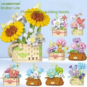 Resim 3158 parça yapı bloğu parçaları, 9 tür çiçek yapısı montaj modeli/DIY el yapımı masa süsü/ailenize ve arkadaşlarınıza ideal doğum günü hediyesi/Anneler Günü hediyesi 
