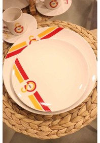 Resim Lisanslı Galatasaray 2 Kişilik Porselen Yemek Takımı Ve Fincan Takımı Seti 