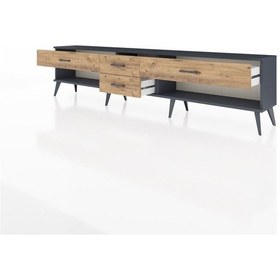 Resim Arges Tv Ünitesi 4 Çekmeceli 220x30x51 Antrasit-antrasit/çam Antrasıt/atlas Çam - Antrasıt 