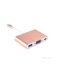 Resim Usb Type-c Giriş - Vga Çıkış+usb 3.0+type-c 3in1 Çevirici 