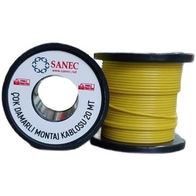 Resim Sanec Çok Damarlı Montaj Kablosu - 22 Awg - 20 Metre - Sarı 
