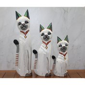 Resim Ahşap 3'lü Kedi Seti 50 Cm 