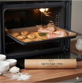 Resim GODHLIFE Yapışmaz Yağlı Fırın Kağıdı 5 Metre | Pişirme Kağıdı - Börek, Kurabiye, Pizza ve Airfryer İçin 