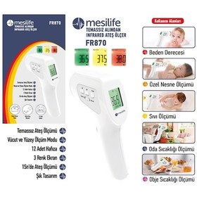 Resim Mesilife FR870 Temassız Kızılötesi Ateş Ölçer 