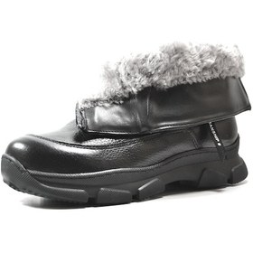 Resim Onlo Ayakkabı K.305 Deri Siyah Kalın Taban Kürklü Kadın Bot Siyah 