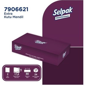 Resim Selpak Professional Extra Kutu Mendil 21 X 18 Cm 80 Yaprak X 24 Adet 