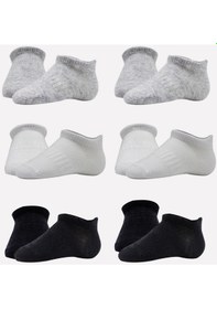 Resim Bistyle 6'lı Sneakers Kaymaz Taban Bebek Çorabı 6112 Gri 