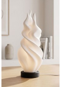 Resim Fire Model - Led Abajur - Masa Lambası - Usb 5v İle Çalışır - Slim Led Aydınlatması Dahildir - Dekoratif Lamba - Renk Seçenekli Çok Renkli 