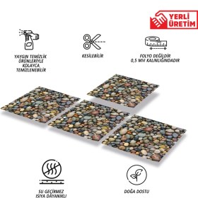 Resim Tink Kendinden Yapışkanlı Çakıl Taşı Desenli Pvc Karo 30X30 cm 4'lü 0,36 M2 