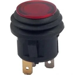 Resim Aksa Kitap Aksa 12V Buton Pls (Kalıcı) (On/off) (3 Fişli) (20 Mm) (Körüklü) Kırmızı 