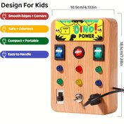 Resim Erken Çocukluk Eğitimi Taklit Ahşap Tahıl Anahtarı Meşgul Tahta Seti, 6 Led, Taklit Ahşap Tahıl Anahtarı Meşgul Tahta Oyuncak, Erken Çocukluk Aydınlatma Anahtarı Oyuncak 