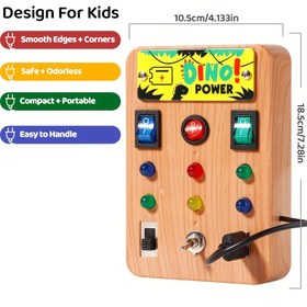 Resim Erken Çocukluk Eğitimi Taklit Ahşap Tahıl Anahtarı Meşgul Tahta Seti, 6 Led, Taklit Ahşap Tahıl Anahtarı Meşgul Tahta Oyuncak, Erken Çocukluk Aydınlatma Anahtarı Oyuncak 