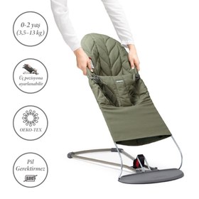 Resim BabyBjörn Woven Petal Ana Kucağı Dark Green 