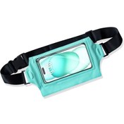 Resim Sones Ipx8 Su Geçirmez Cep Telefonu Bel Çantası Balıkçılık Dağcılık Bisiklet Sporları Göğüs Çantası Nane Mavisi 