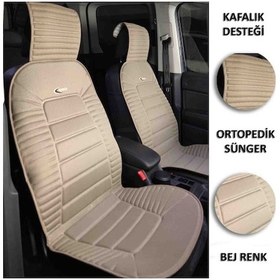 Resim Hyundai İ31 İle Uyumlu Lüks Oto Koltuk Minderi Ortopedik 2 Li Set Bej 1 Set 