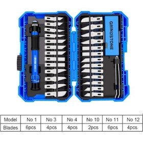 Resim Rekotools-29 Parça Oyma Bıçağı Seti Hassas Kesici Renkli Kolu Neş 