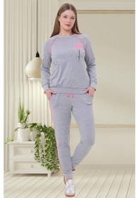 Resim Mecit Pijama Mecit 6200 Bayan Gri Spor Uzun Kollu Pijama Takımı Gri 