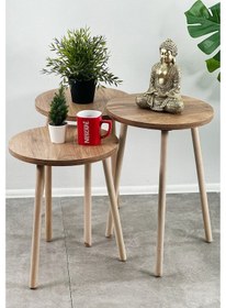 Resim Zigon Sehpa 3 Ayaklı Yuvarlak Yan Sehpa 5350 