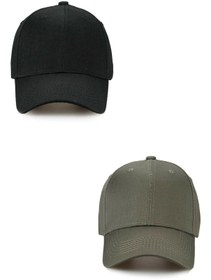 Resim Ritagarcia Unisex Ayarlanabilir Spor Siyah-haki Basic Kep Şapka 2'li Set 