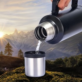 Resim Bir 1400Ml Büyük Kapasiteli Spor Su Şişesi, bir 1000Ml Termos, bir Soğutma Şişesi ve bir İzole Kupası, tümü bir Lazer Logolu ile özelleştirilebilir, arkadaşlarınız için mükemmel bir hediye, tüm yıl kullanılabilir. 