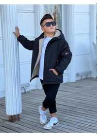 Resim Pina Kids Erkek Çocuk Kapüşonlu İçi Kürklü Mont Km3050 Siyah 