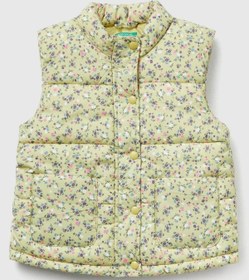 Resim United Colors of Benetton Kız Bebek 2V3YGJ00O-25K Desenli Yelek Sarı 