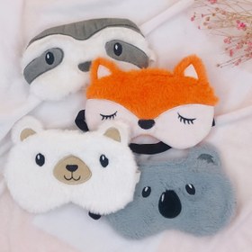 Resim 1 adet Sevimli Göz Maskesi, Uyku Peluş Polar Göz Maskesi, Tilki Sloth Ayı Göz Maskesi, Daha İyi Uyku İçin Yumuşak ve Nefes Alabilen Göz Maskesi 