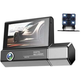 Resim Araç İçi Kamera Çift Lensli Arka Görüş Video Kaydedici 3.0 İnç Glr-v3 Dvr 3 Yönlü 